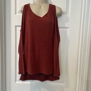 Maroon Cold Shoulder Sweater